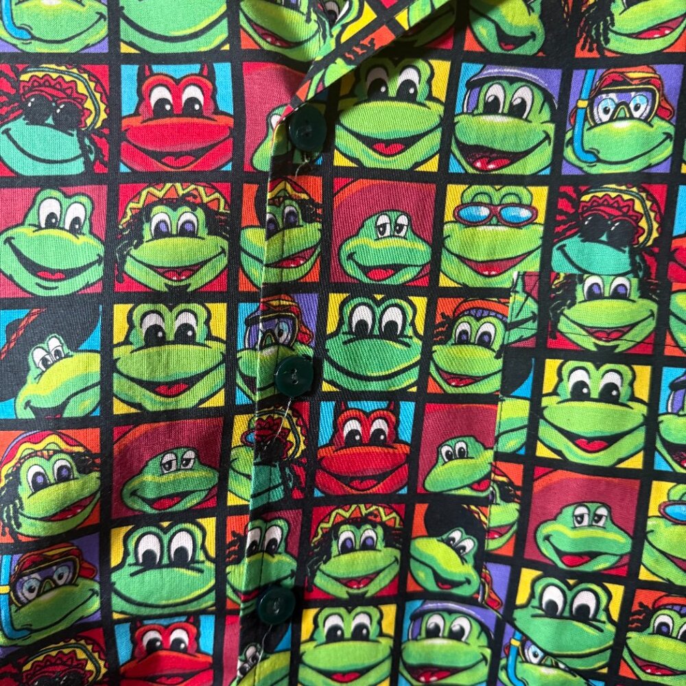 Señor Frog Button Up Shirt Men's Large Frog Print All Over Cotton - Picture 5 of 15